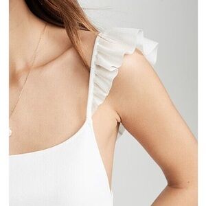 Alice & Olivia ruffle trim knit tank